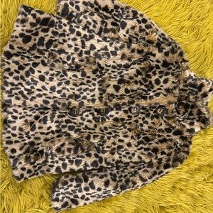 Arizona Jean Company Lustrous leopard print pea coat